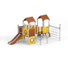 Tower playhouse with a slide